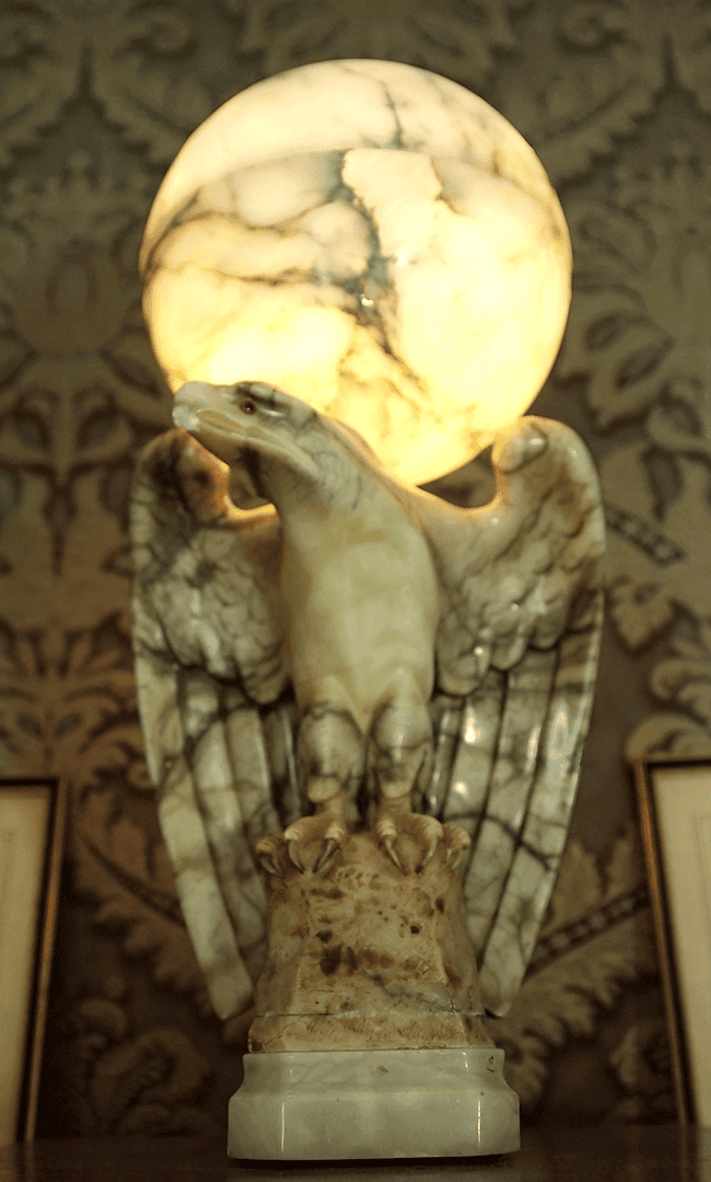 Águila Alabastro art decó-luminaria.